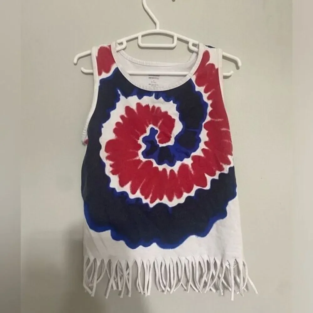 Toddler size small size 6 sleeveless, red, white and blue tank top